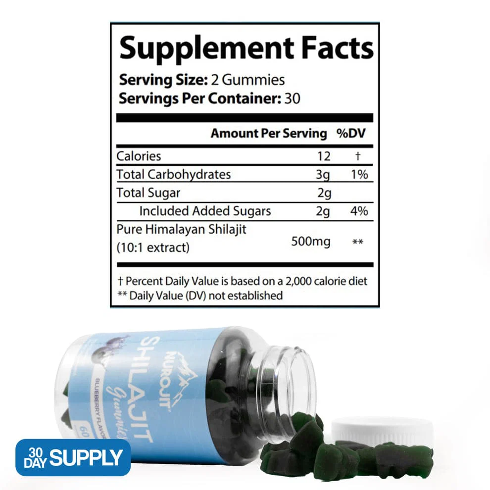 Blueberry Shilajit - 60 Vegan Gummies - Image 5